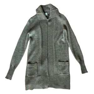 J.Crew Alpaca Blend Long Cardigan in Heather Umber